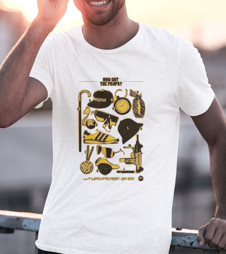 Who Got The Props Yellow Hip Hop Hampton Clock Accessories T-Shirt