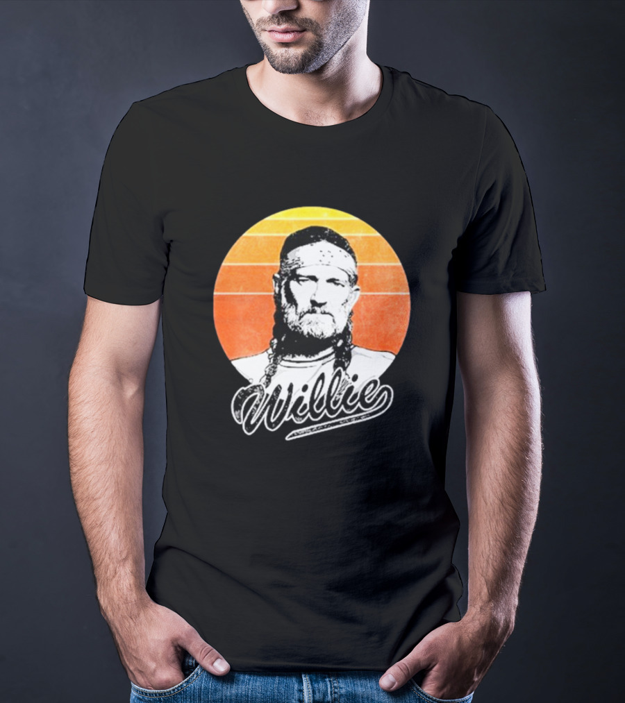 Willie Nelson Vintage Sunset Circle T-Shirt
