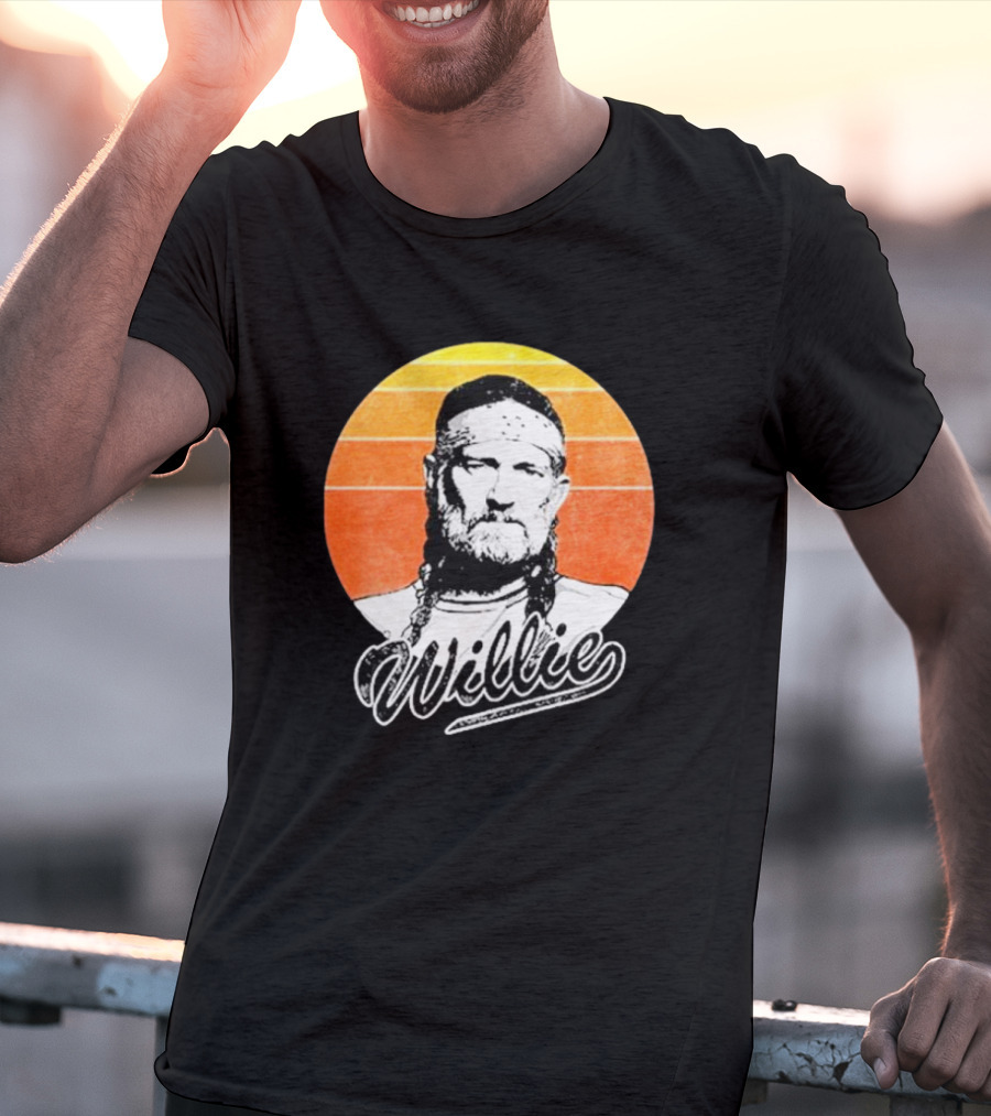 Willie Nelson Vintage Sunset Circle T-Shirt