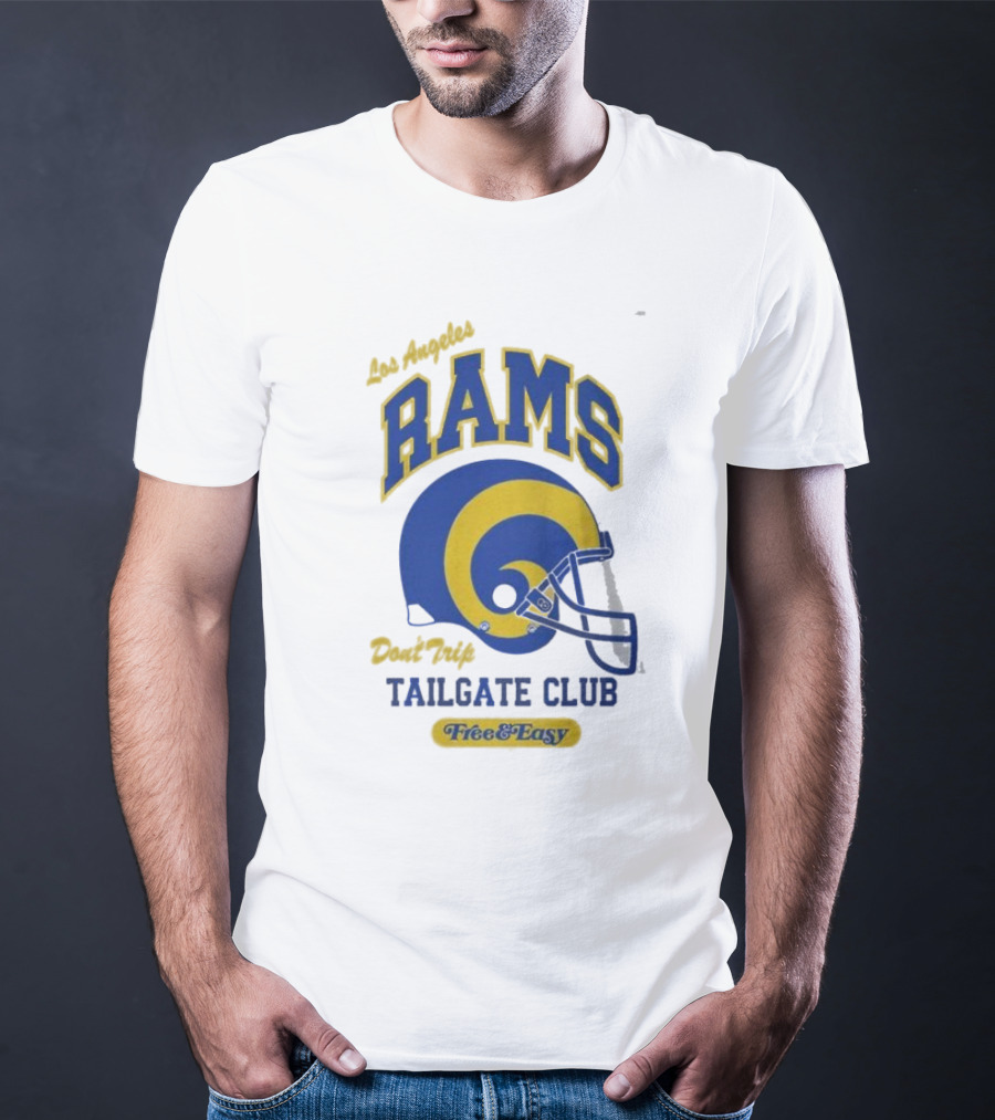 Los Angeles Rams Don't Trip Tailgate Club Free And Easy Helmet T-Shirt