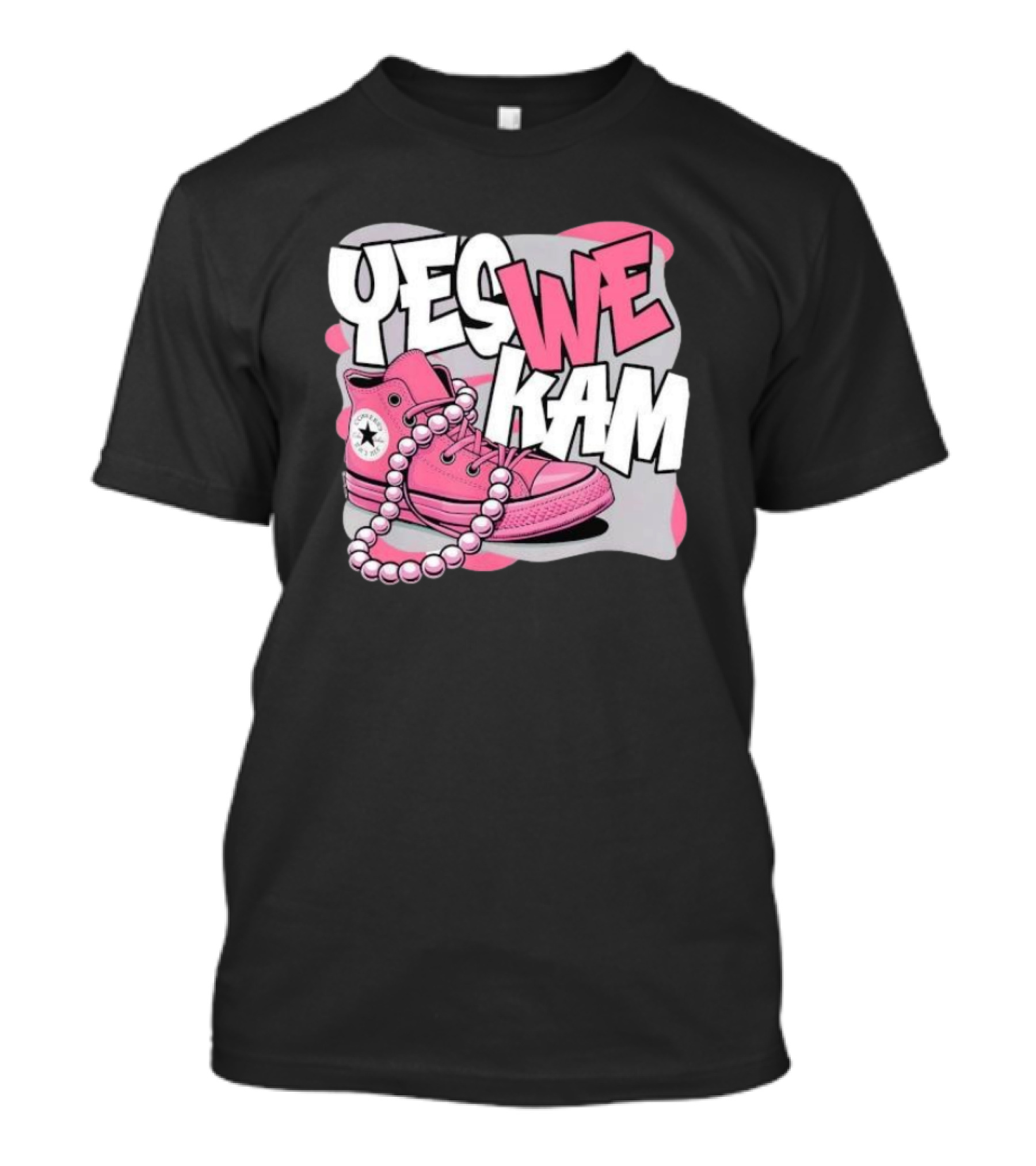 Yes We Kam Pink Boot Pearl Converse Sneaker T-Shirt