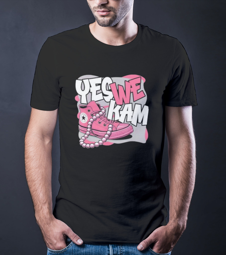 Yes We Kam Pink Boot Pearl Converse Sneaker T-Shirt