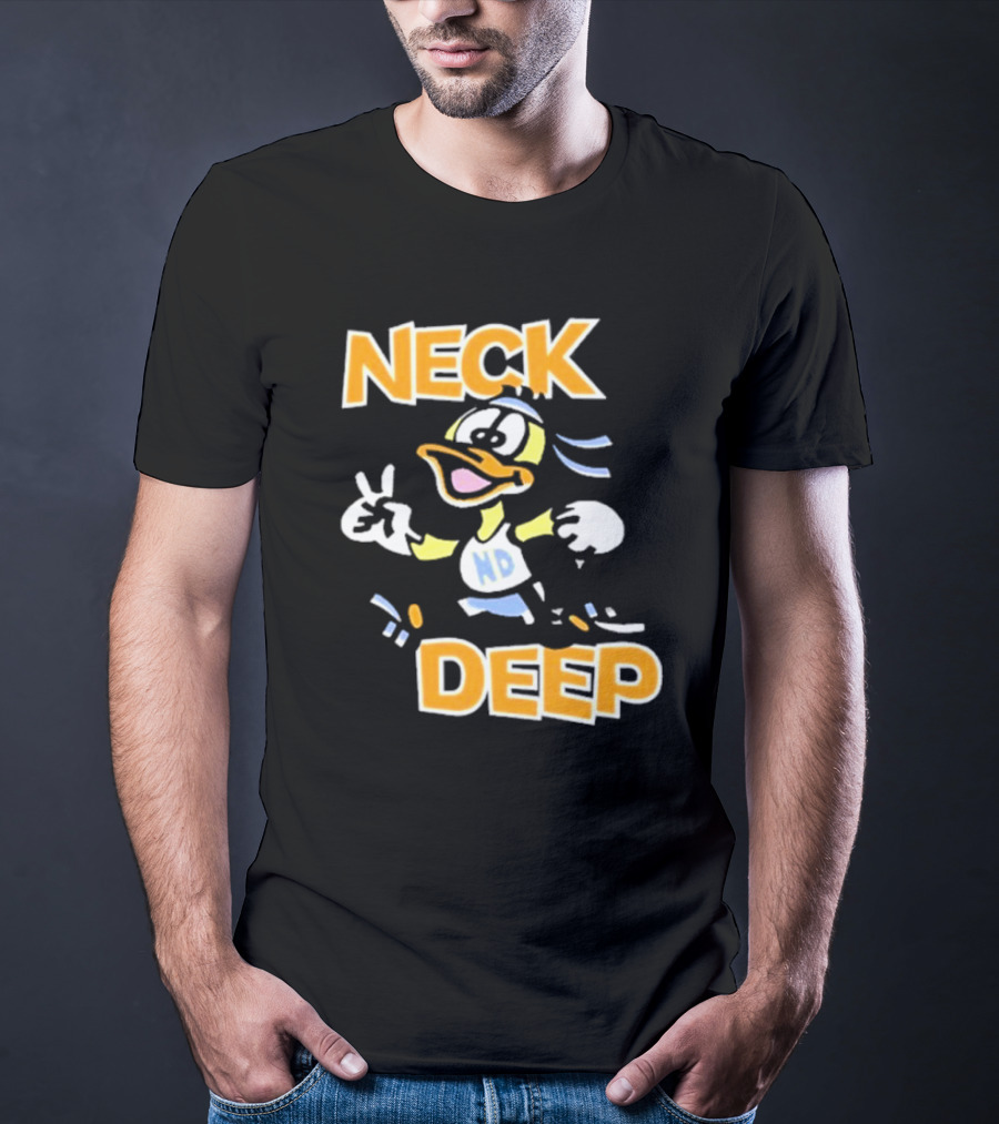 Neck Deep Duck ND Peace Sign Retro Basketball Style T-Shirt