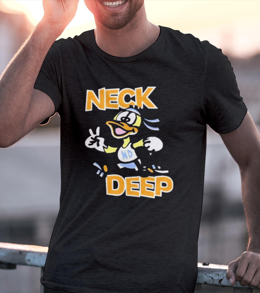Neck Deep Duck ND Peace Sign Retro Basketball Style T-Shirt