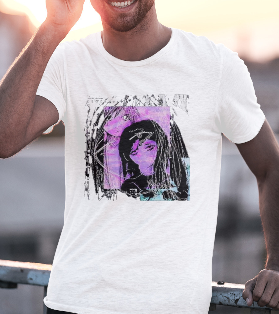 Cynthoni Sewerslvt Anime Aesthetic Purple Glitch T-Shirt