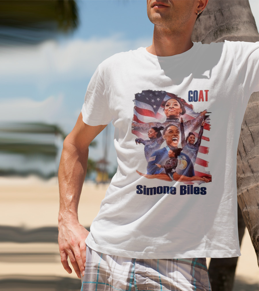 Simone Biles GOAT American Flag T-Shirt