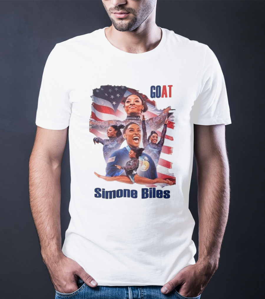Simone Biles GOAT American Flag T-Shirt