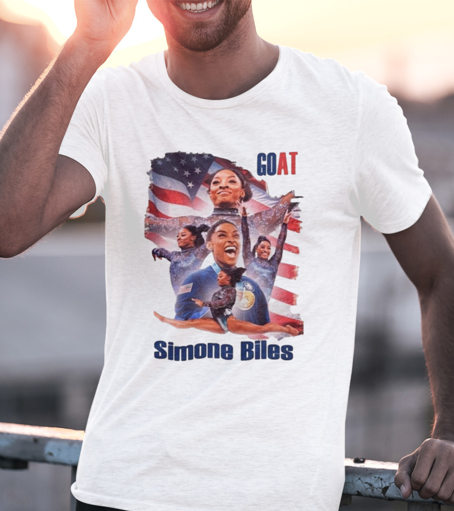 Simone Biles GOAT American Flag T-Shirt