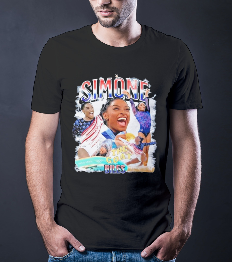 Simone Biles The GOAT Olympian USA Gymnastics Paris T-Shirt
