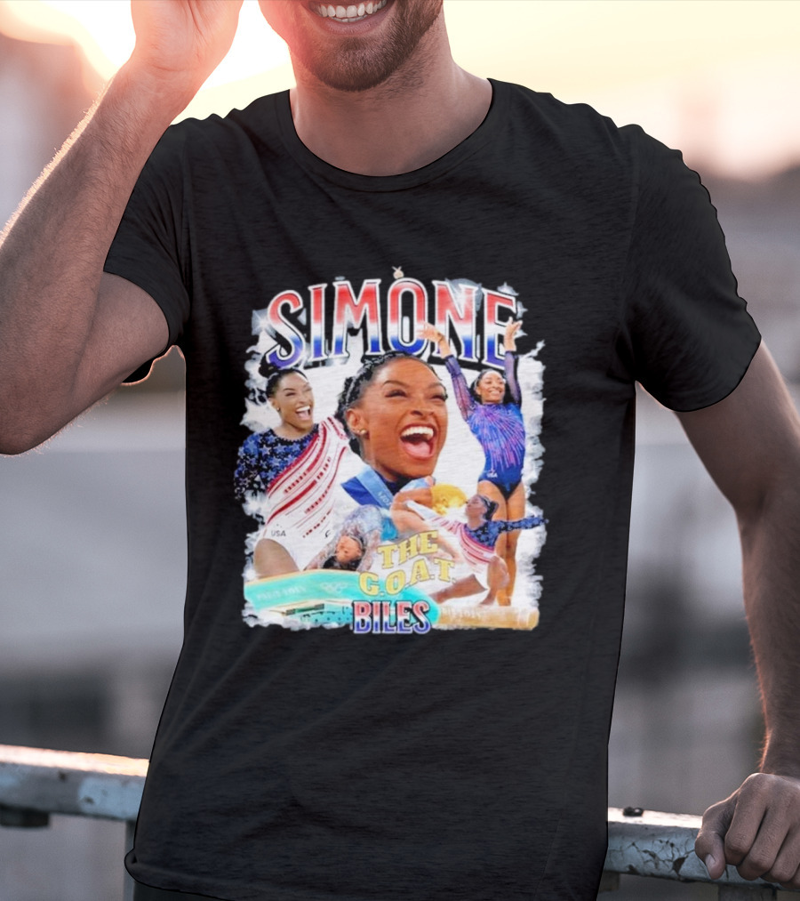 Simone Biles The GOAT Olympian USA Gymnastics Paris T-Shirt