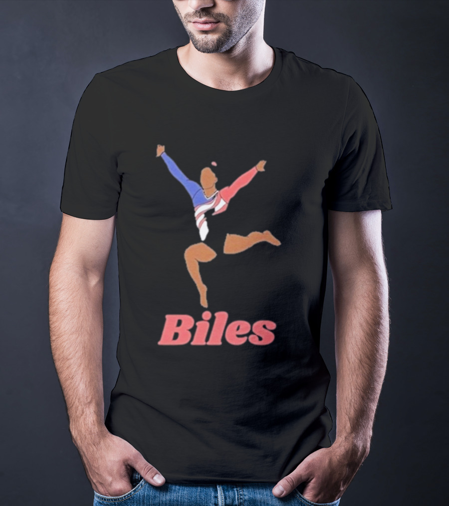 Biles Gymnastics Athlete In Flag Colors T-Shirt