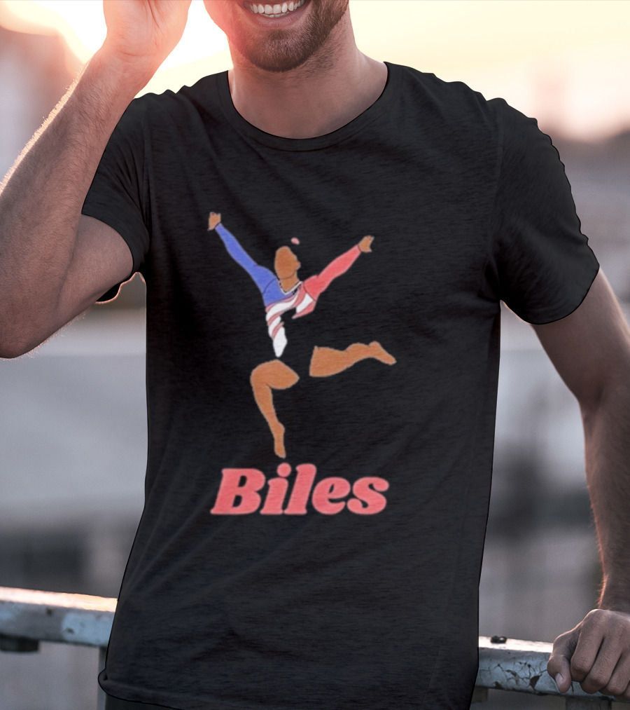 Biles Gymnastics Athlete In Flag Colors T-Shirt