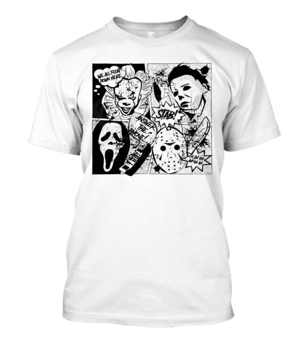 Horror Icons Mashup: We All Float Down Here Answer The Phone Stab Oh Oh Oh Wh Wh Wh T-Shirt
