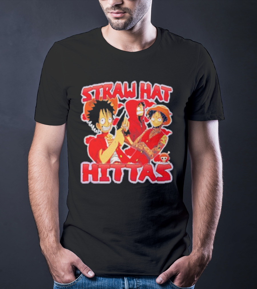 Straw Hat Hittas Monkey Luffy Anime Crossover T-Shirt