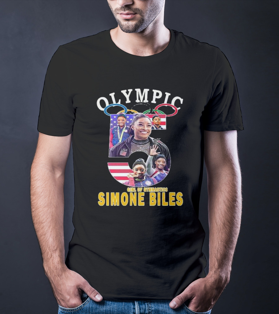 Olympic Five Rings Girl Of Gymnastics Simone Biles T-Shirt