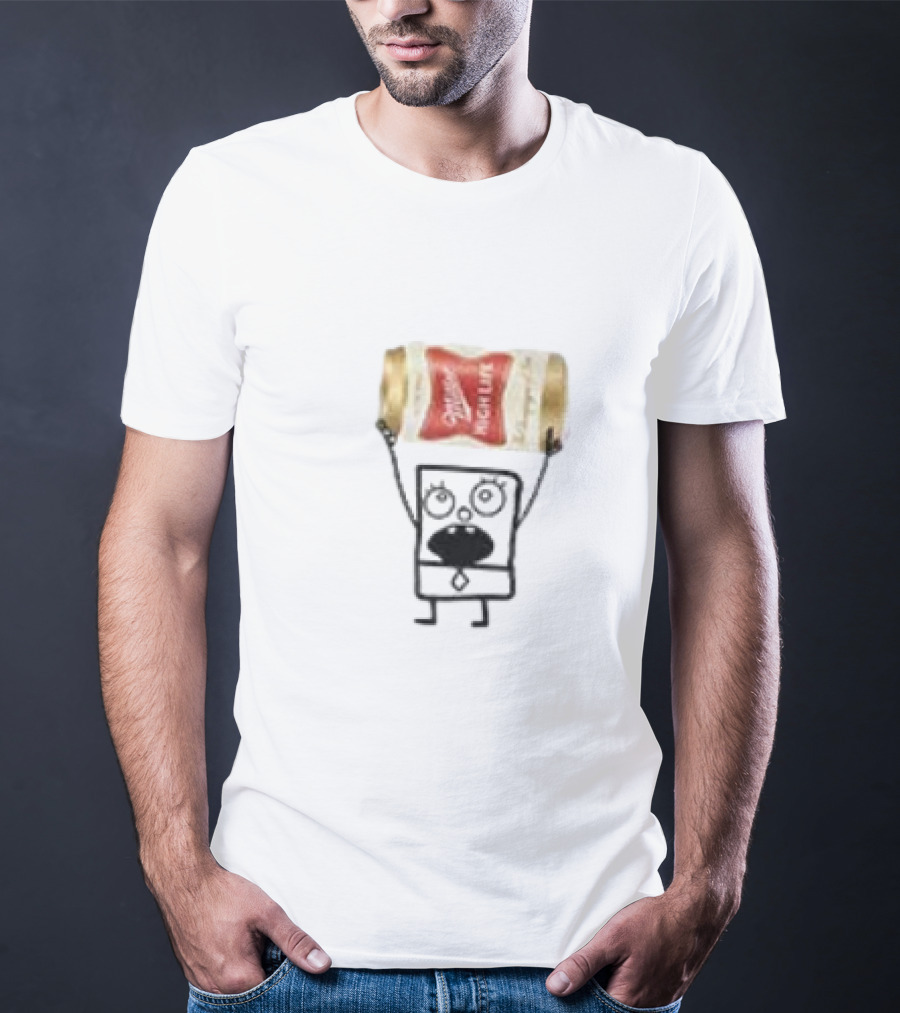 Miller High Life Doodlebob Holding Beer Can T-Shirt