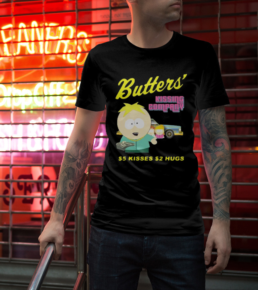 Butters' Kissing Company $5 Kisses $2 Hugs South Park Character T-Shirt