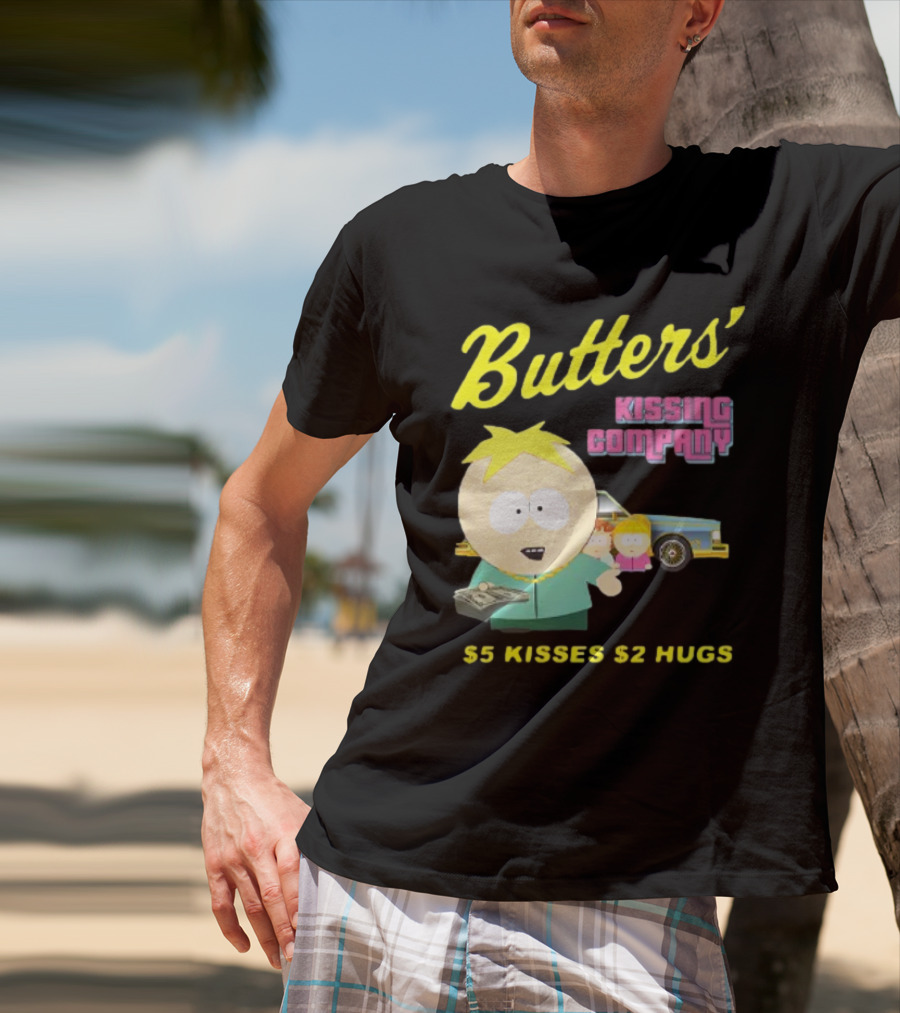 Butters' Kissing Company $5 Kisses $2 Hugs South Park Character T-Shirt