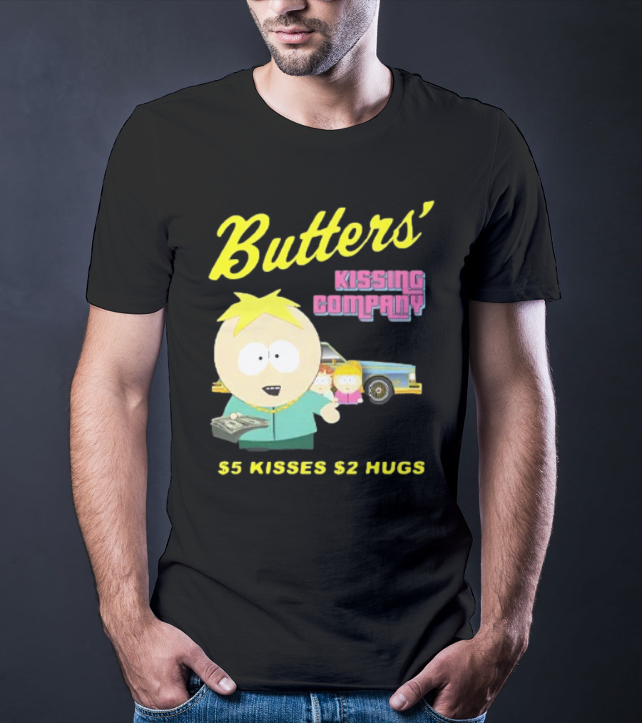 Butters' Kissing Company $5 Kisses $2 Hugs South Park Character T-Shirt