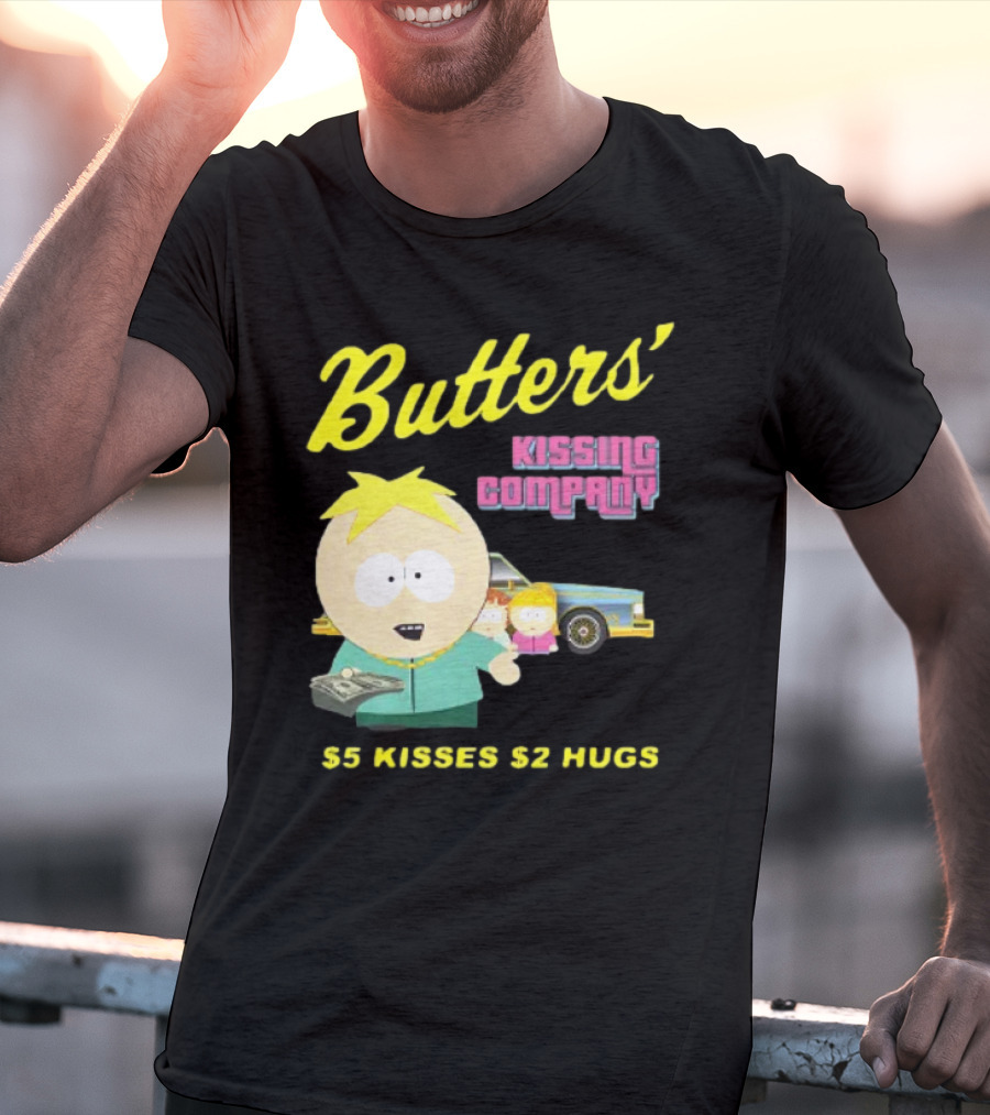 Butters' Kissing Company $5 Kisses $2 Hugs South Park Character T-Shirt