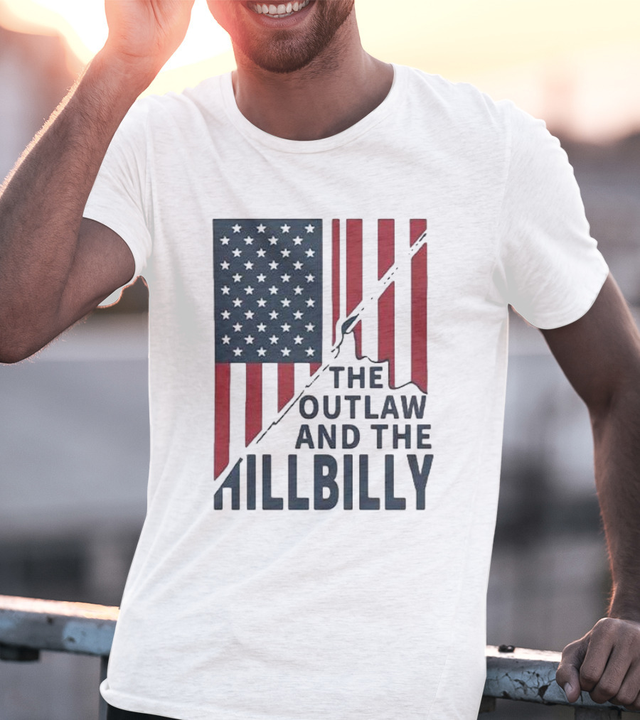 The Outlaw And The Hillbilly American Flag T-Shirt
