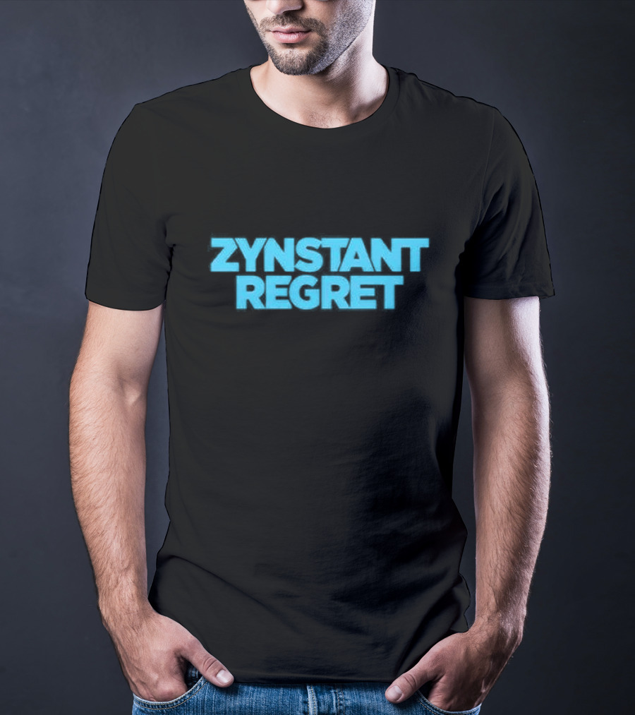 Zynstant Regret Bold Blue Typography T-Shirt