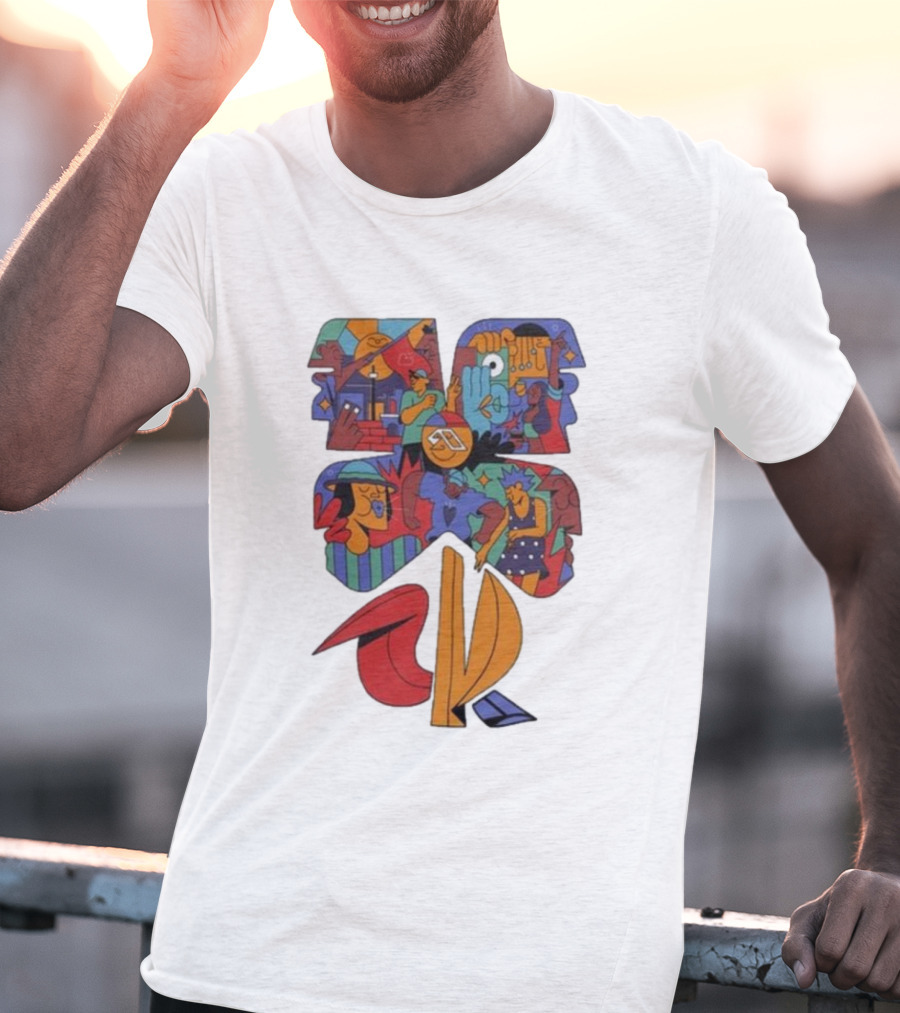 Anjunadeep 024 Yay Abe Abstract Graphic Black T-Shirt