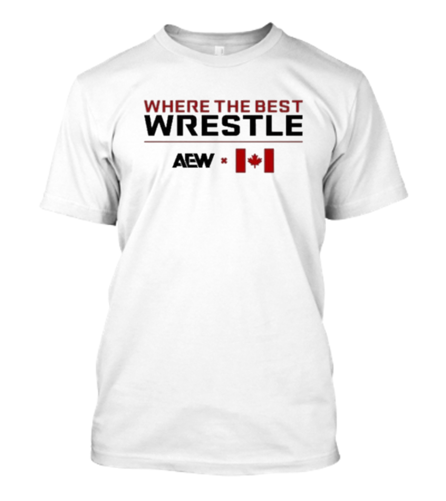 AEW X Canada Where The Best Wrestle Maple Leaf Flag Collaboration T-Shirt