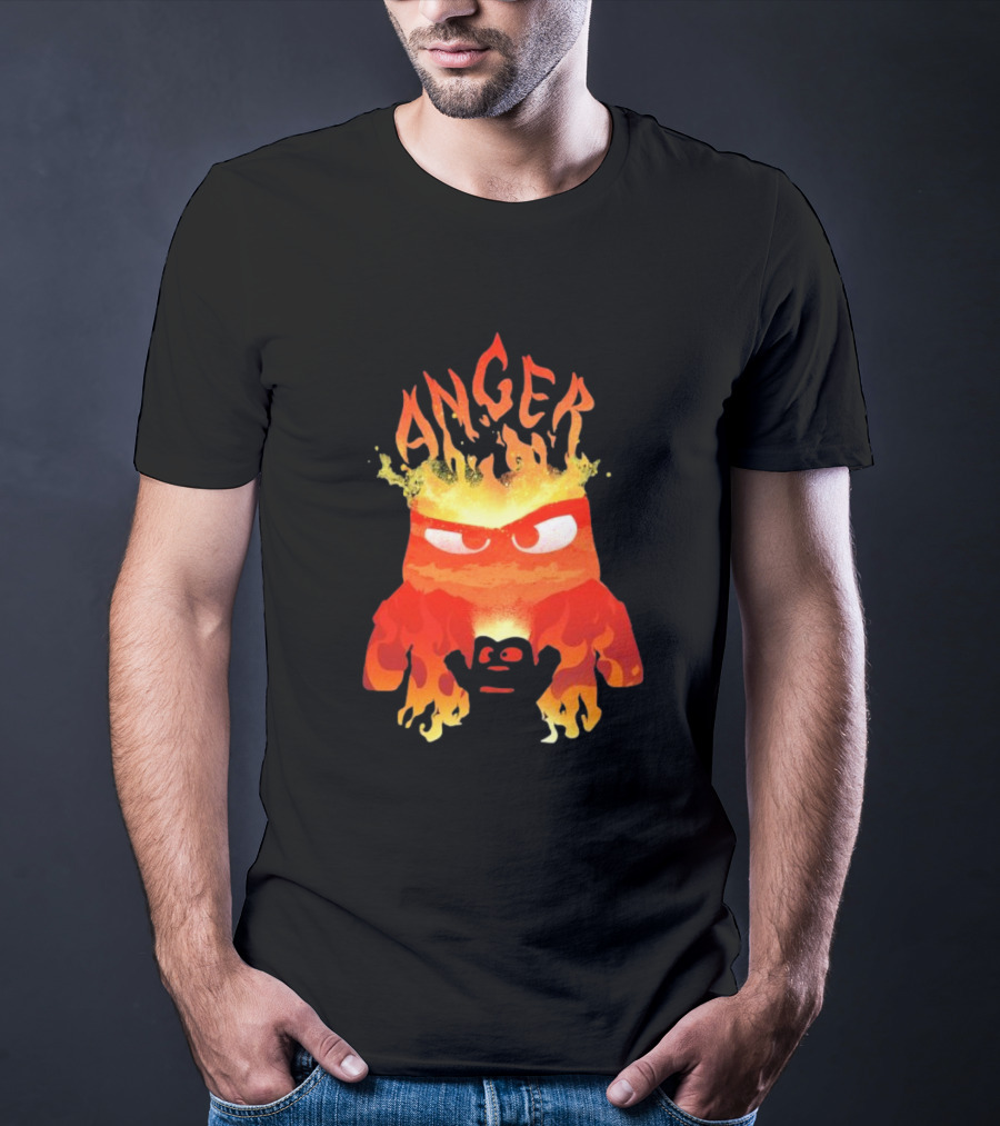 Anger Fire Inside Out Movie Character With Flaming T-Shirt