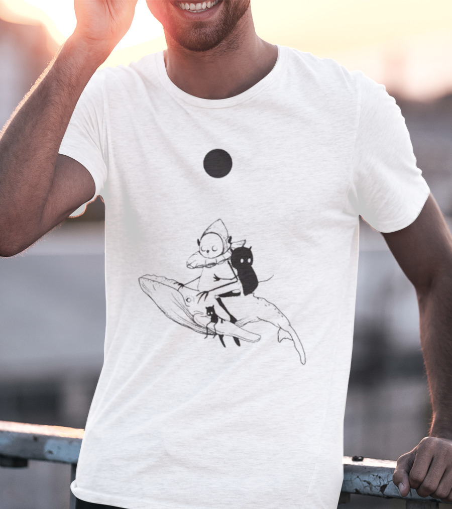 Are We There Yet On Our Way Forever Surreal Illustration With Whimsical Character And Creatures T-Shirt