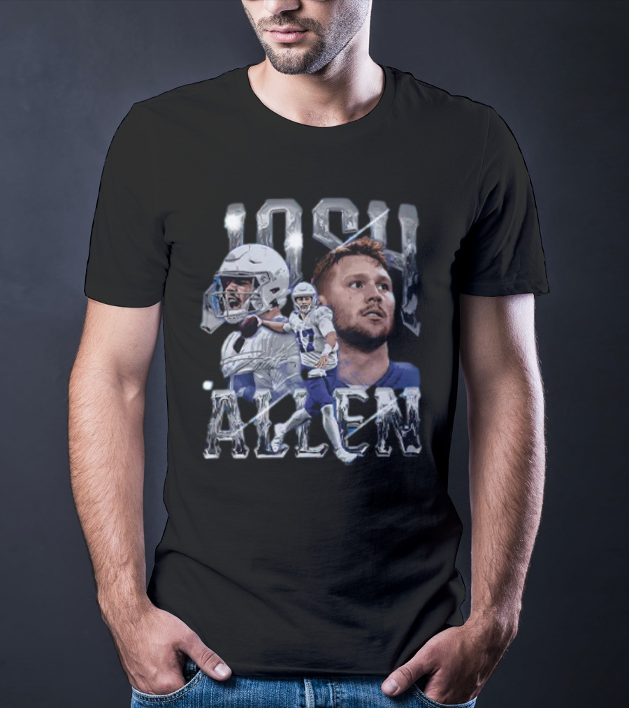 Josh Allen Action Portrait Buffalo Bills Quarterback T-Shirt