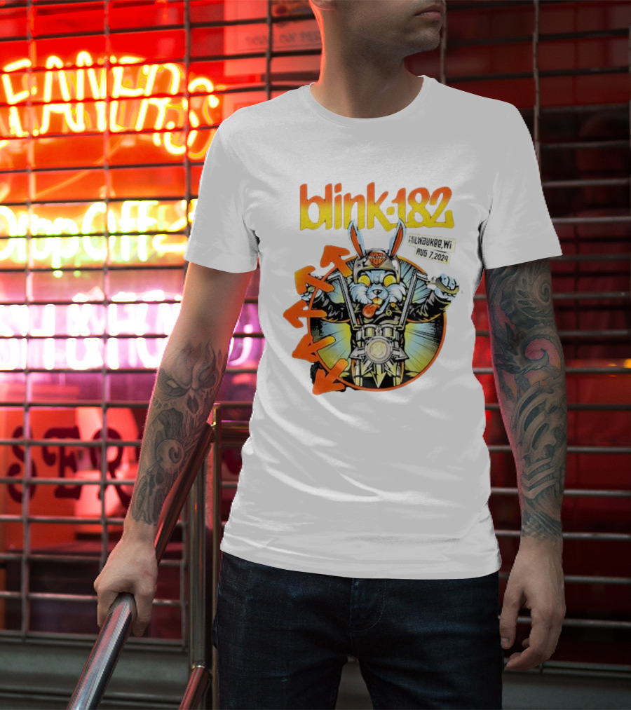 Blink-182 Concert Rabbit Milwaukee WI August 7 T-Shirt
