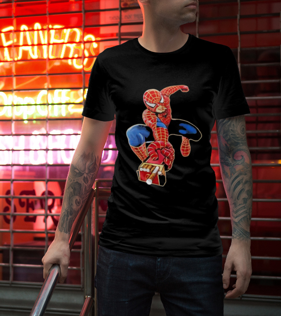 Shithead Steve Superman Smoker Man Spider-Man Cigarette Box Swing T-Shirt