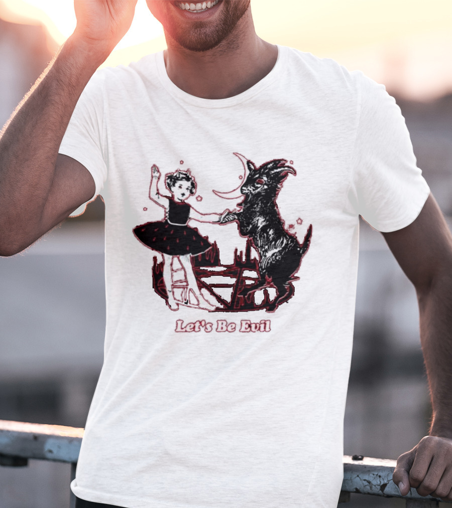 Teenhearts Let's Be Evil With Pentagram Dancing Girl And Goat T-Shirt