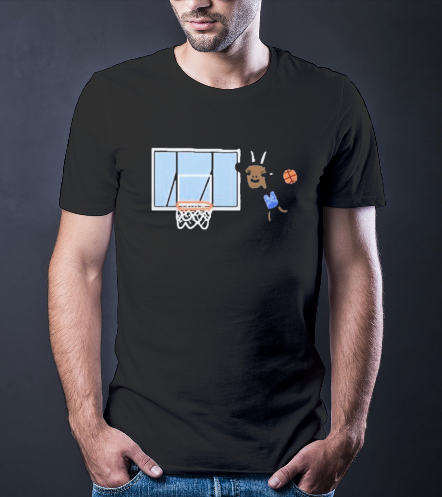 Goat Biles Basketball Dunking Goat With Jersey And Hoop T-Shirt