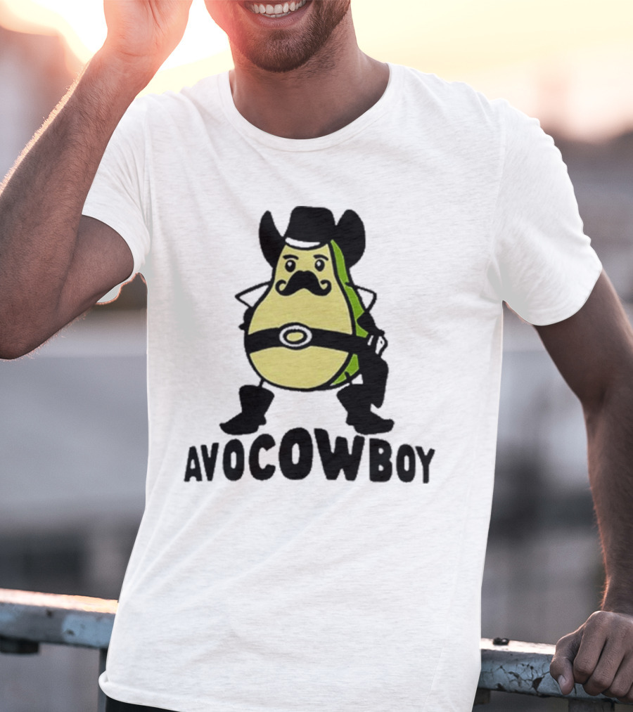 Got Funny Avocowboy Western Cartoon Avocado Character T-Shirt