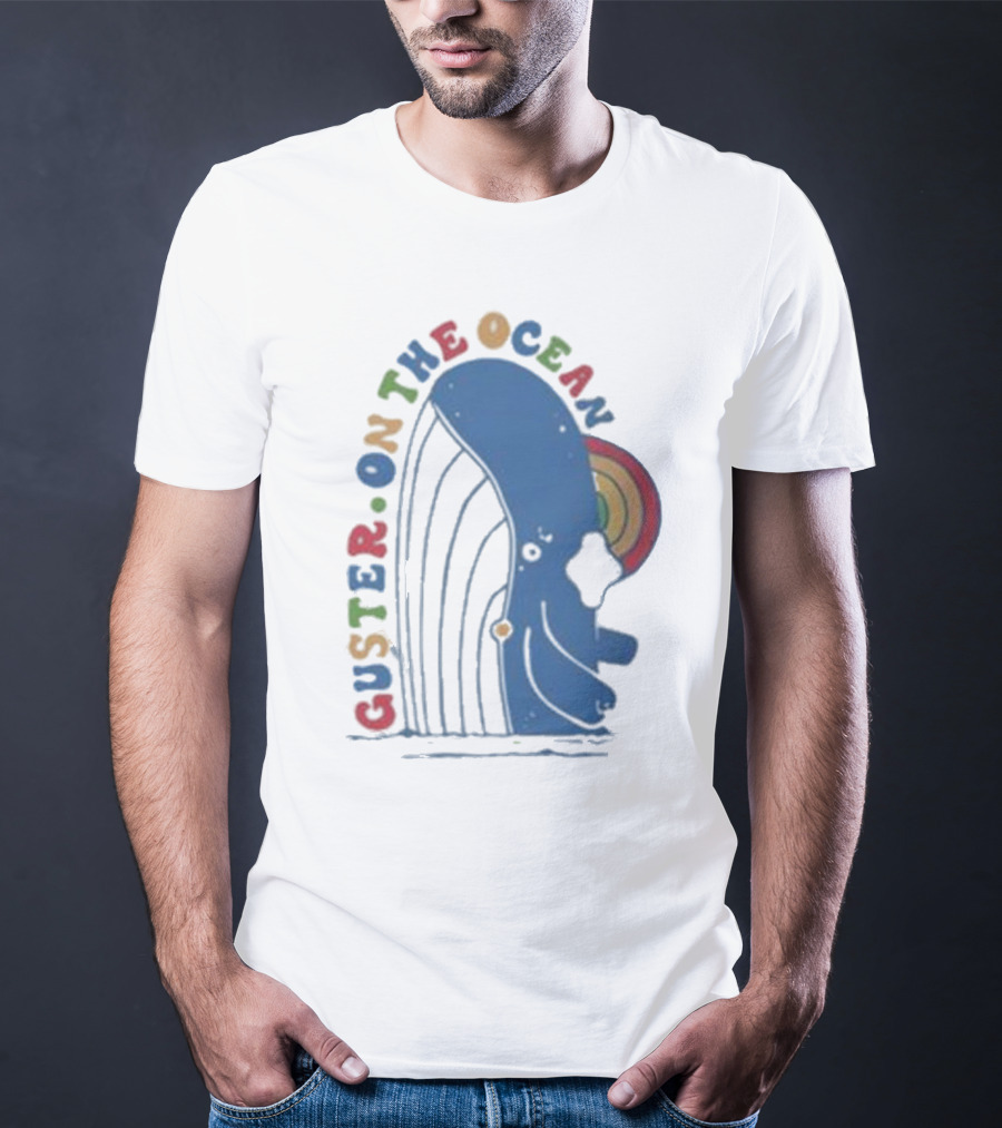 Guster On The Ocean Whale Rainbow T-Shirt