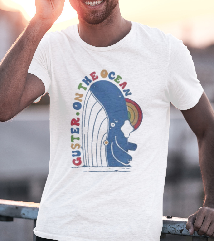Guster On The Ocean Whale Rainbow T-Shirt