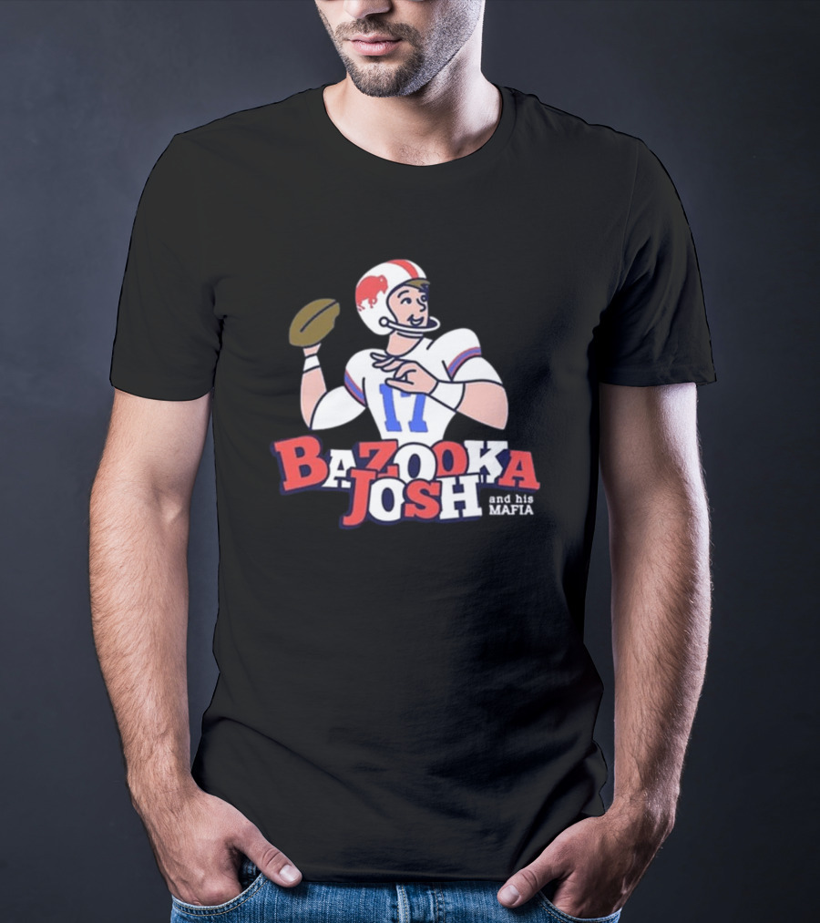 Bazooka Josh And His Mafia Football Throwback Illustration 17 T-Shirt