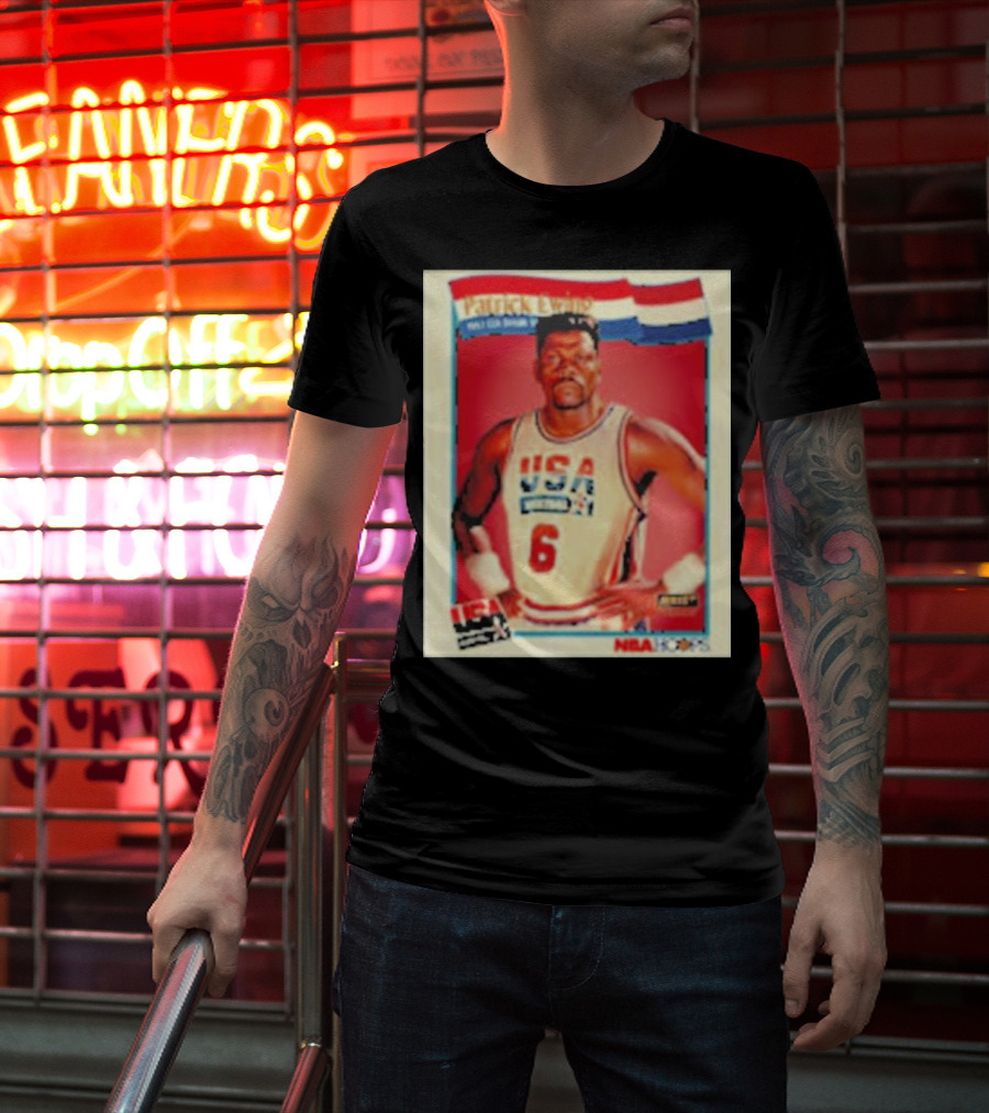 Patrick Ewing USA Basketball Dream Team 1992 NBA Hoops USA Olympic Team नंबर 6 T-Shirt