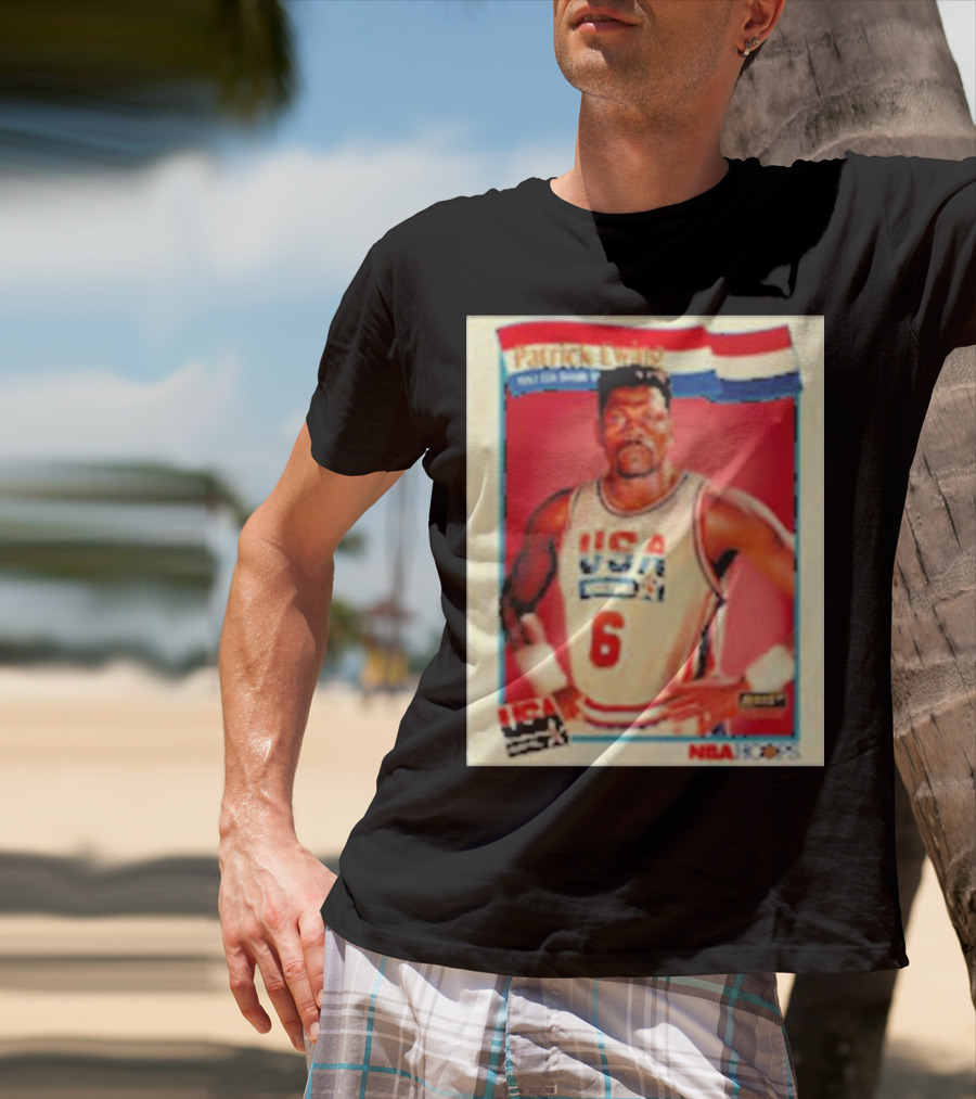 Patrick Ewing USA Basketball Dream Team 1992 NBA Hoops USA Olympic Team नंबर 6 T-Shirt
