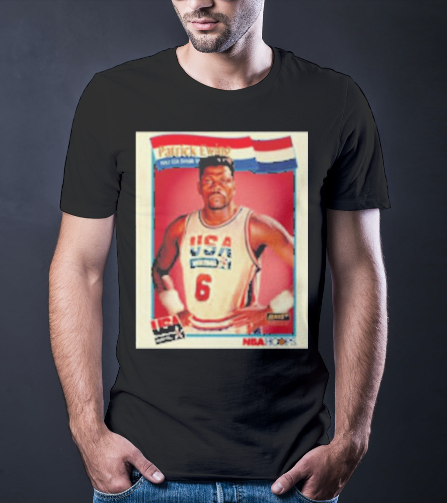 Patrick Ewing USA Basketball Dream Team 1992 NBA Hoops USA Olympic Team नंबर 6 T-Shirt
