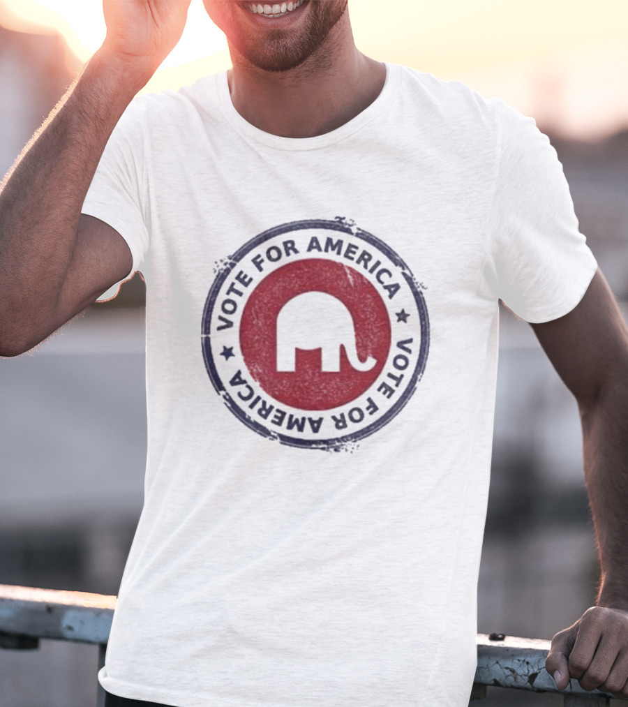 Vote For America Elephant Symbol Double-Circle T-Shirt