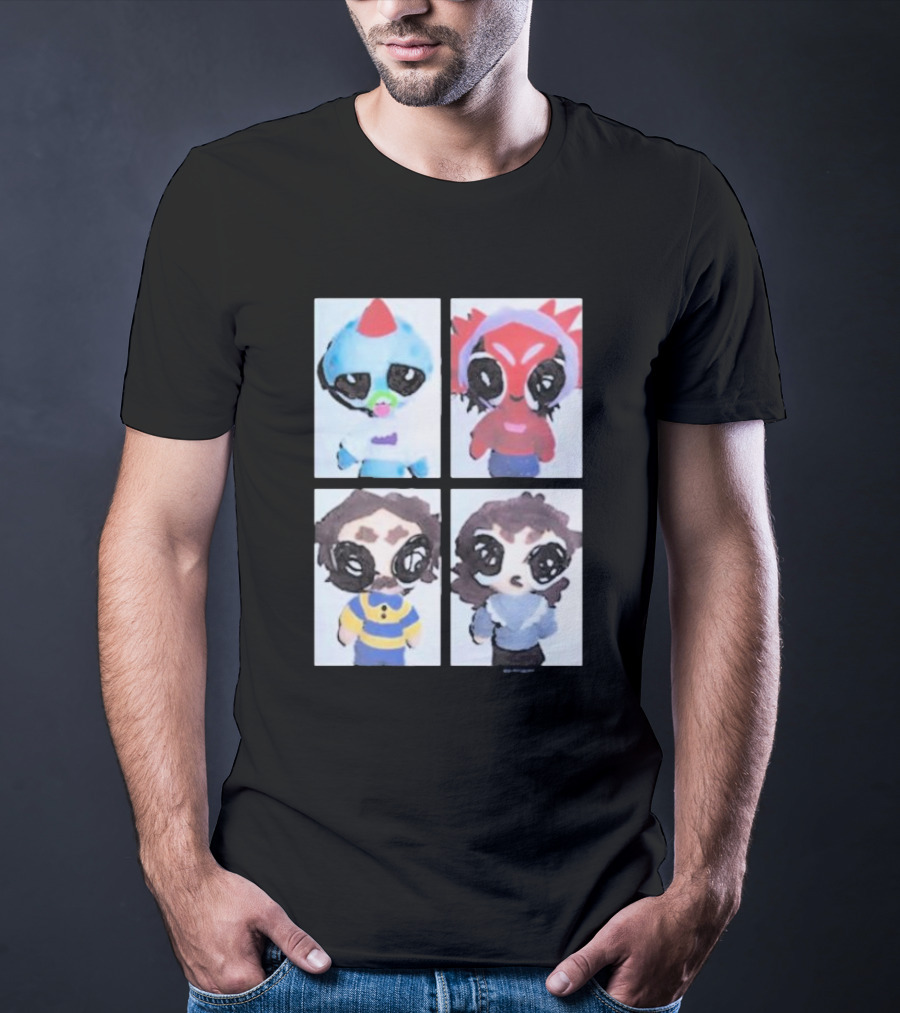 Emergency Intercom Plushies Cute Character Quartet T-Shirt