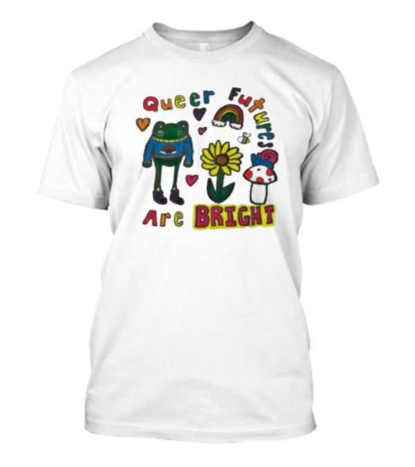 Queer Futures Are Bright Frog Rainbow Sunflower Mood T-Shirt