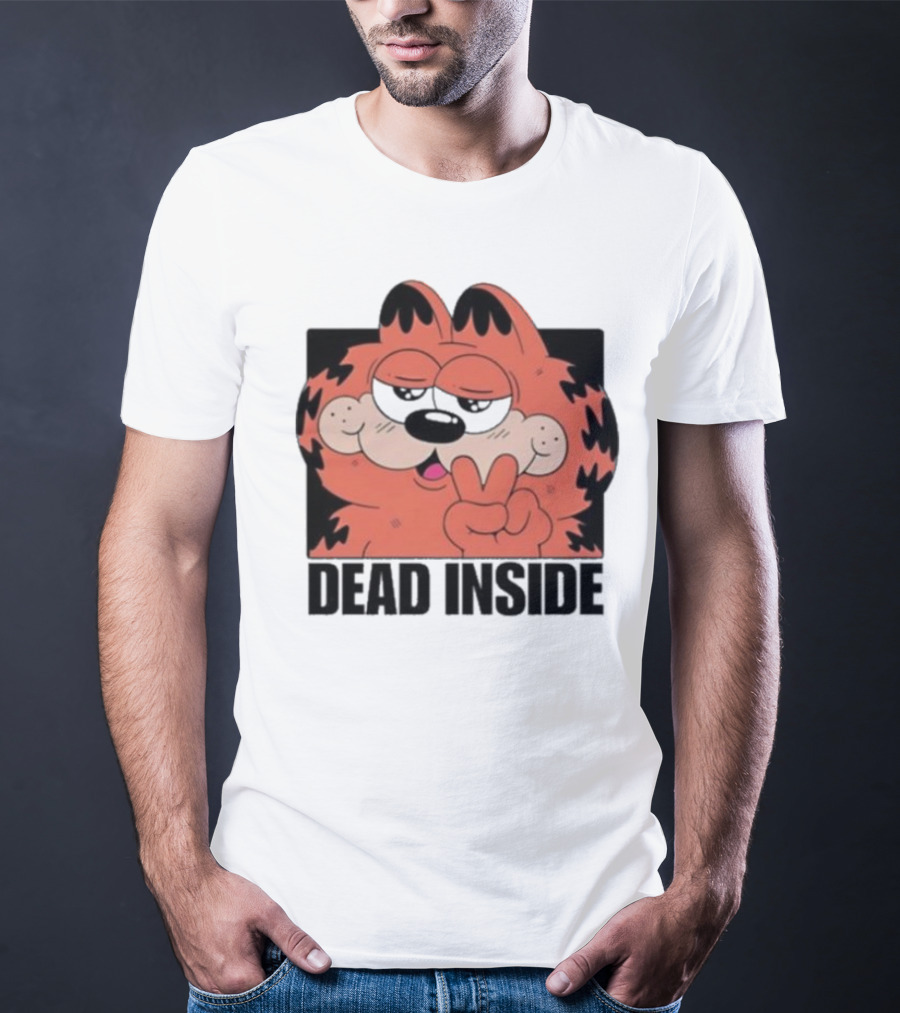 Garfield Dead Inside Peace Sign Sunglasses T-Shirt