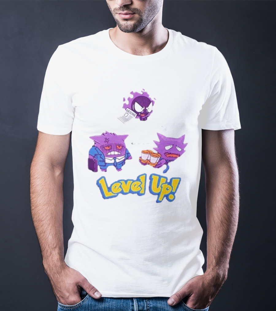 Gengar Evolution Level Up Journey With Resume And Briefcase T-Shirt