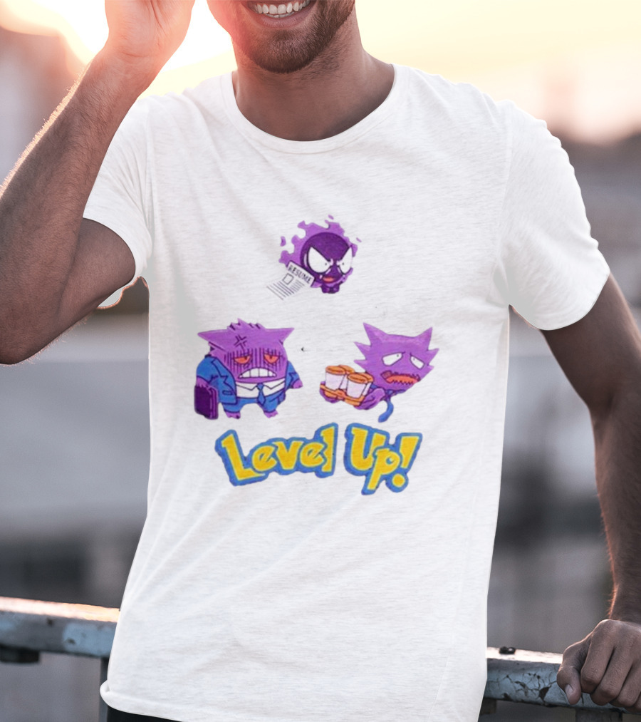 Gengar Evolution Level Up Journey With Resume And Briefcase T-Shirt