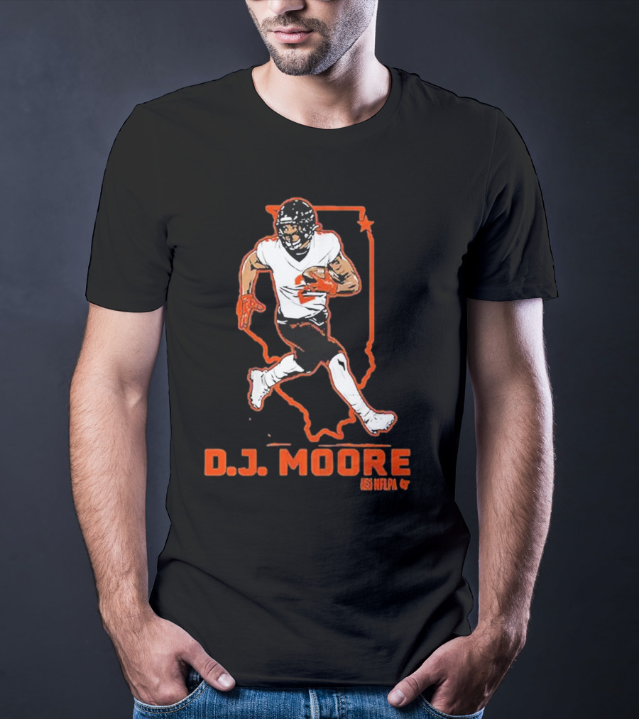 D.J. Moore Illinois Football NFPA Player Outline T-Shirt