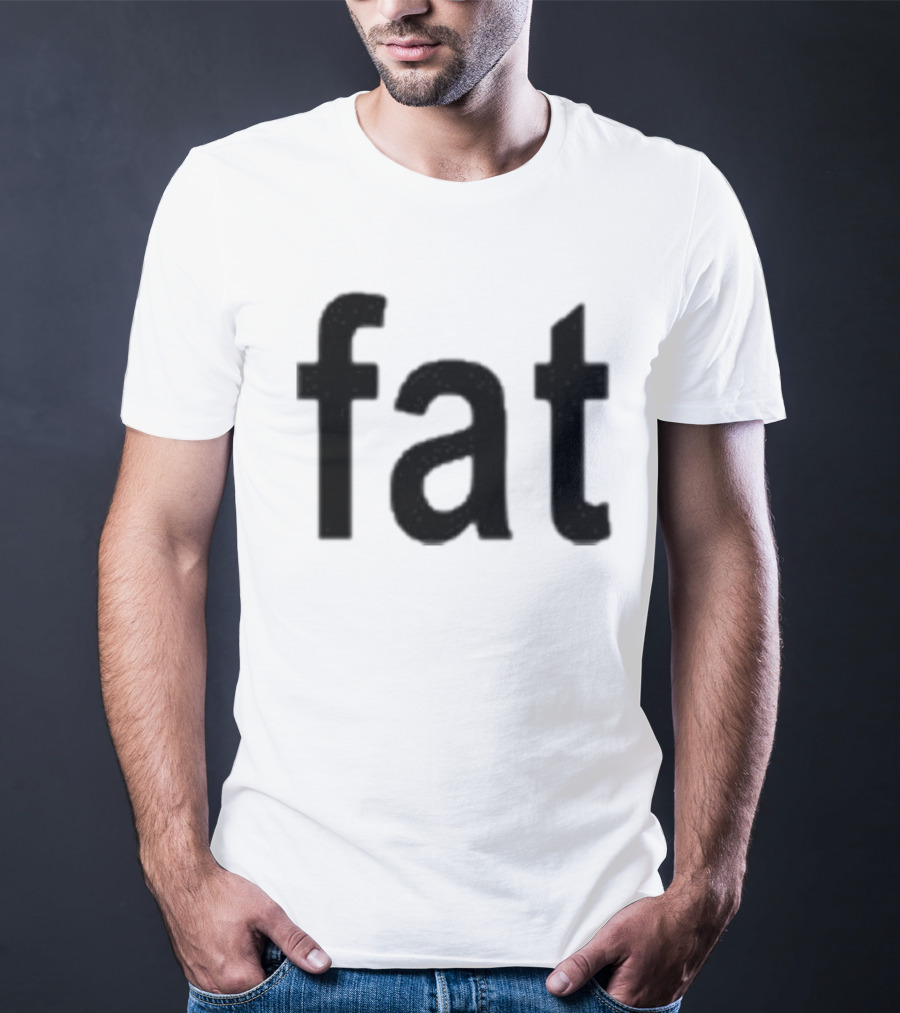 Dorkchop Fat Brat Minimalist Text Black T-Shirt
